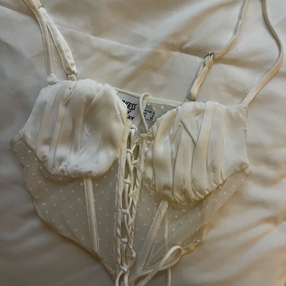 Princess Polly white corset crop